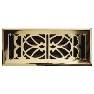 Pressed Steel Floor Register Vent 11 w Damper, Brass by null, a Air Conditioners for sale on Style Sourcebook