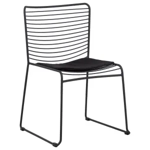 Stella Steel Black Powder Coat Dining Chair with Seat Pad by null, a Outdoor Chairs for sale on Style Sourcebook