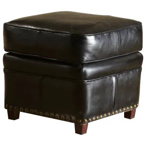 Newton Leather Ottoman, Belon Black by null, a Ottomans for sale on Style Sourcebook