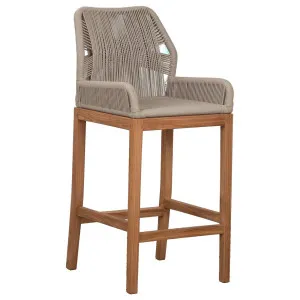 Danica Bar Chair Teak with Beige Rope by null, a Outdoor Chairs for sale on Style Sourcebook