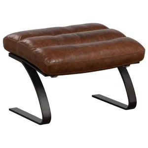 Lanna Footstool Leather Vintage Whiskey by null, a Ottomans for sale on Style Sourcebook