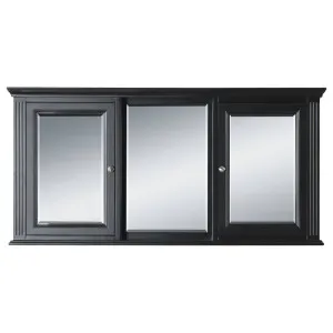 OC Classique 1500mm Black Mirror Cabinet by null, a Bathroom Storage Cabinets for sale on Style Sourcebook