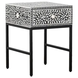 Idris 45x45x50cm Bone Inlay Bedside Table by null, a Side Table for sale on Style Sourcebook