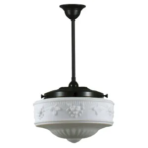 Senator Opal Matt 11&quot; Shade w 3/4&quot; x 1/2m Black Rod Pendant by null, a Chandeliers for sale on Style Sourcebook