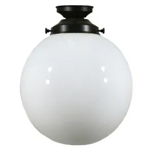 Opal Gloss Sphere 10&quot; Shade w 4 1/4&quot; Black Batten Fix Light by null, a Lighting for sale on Style Sourcebook