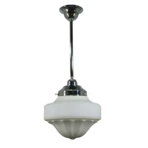 Derby Opal Matt 9&quot; Shade w 1/2&quot; x 1/2m Chrome Rod Pendant by null, a Chandeliers for sale on Style Sourcebook