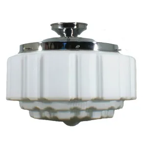St Kilda Opal Matt 14&quot; Shade w 12 1/4&quot; Chrome Batten Fix Light by null, a Chandeliers for sale on Style Sourcebook