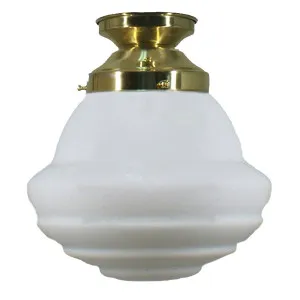 Parkville Clear 9&quot; Shade w 4 1/4&quot; Brass Batten Fix Light by null, a Lighting for sale on Style Sourcebook