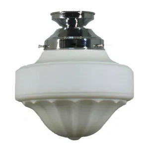 Derby Opal Matt 9&quot; Shade w 4 1/4&quot; Chrome Batten Fix Light by Lighting Inspirations, a Chandeliers for sale on Style Sourcebook