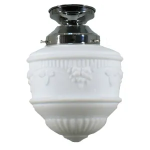Senator Opal Matt 8&quot; Shade w 4 1/4&quot; Chrome Batten Fix Light by null, a Chandeliers for sale on Style Sourcebook
