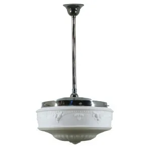 Senator Opal Matt 14&quot; Shade w 3/4&quot; x 1/2m Chrome Rod Pendant by null, a Chandeliers for sale on Style Sourcebook