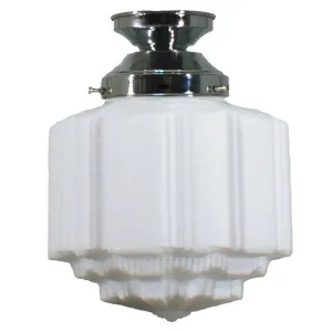 St Kilda Opal Matt 8&quot; Shade w 4 1/4&quot; Chrome Batten Fix Light by null, a Lighting for sale on Style Sourcebook