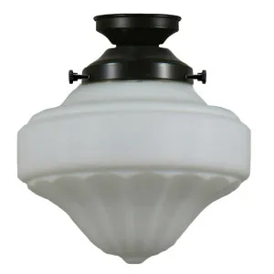 Derby Opal Matte 9&quot; Shade w 4 1/4&quot; Black Batten Fix Light by null, a Lighting for sale on Style Sourcebook