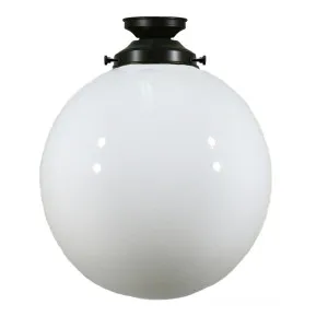 Opal Gloss Sphere 12&quot; Shade w 4 1/4&quot; Black Batten Fix Light by null, a Lighting for sale on Style Sourcebook