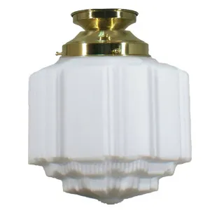 St Kilda Opal Matt 8&quot; Shade w 4 1/4&quot; Brass Batten Fix Light by null, a Lighting for sale on Style Sourcebook