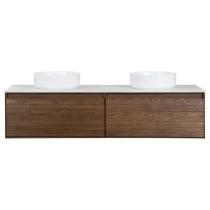 Donna 150 Double Wall Hung Vanity, Dark Walnut by null, a Vanities for sale on Style Sourcebook