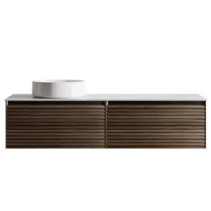 Donna 150 Single Wall Hung Vanity, Dark Walnut by null, a Vanities for sale on Style Sourcebook