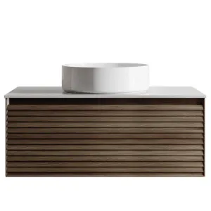 Donna 90 Single Wall Hung Vanity, Dark Walnut by null, a Vanities for sale on Style Sourcebook