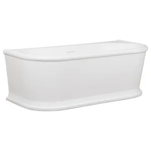 Morolo 170cm Back-to-Wall Acrylic Bath, Matte White by null, a Bathtubs for sale on Style Sourcebook