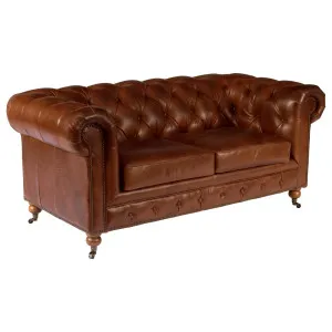 Sheffield 2 Seater Leather Sofa, Vintage Whiskey by null, a Sofas for sale on Style Sourcebook