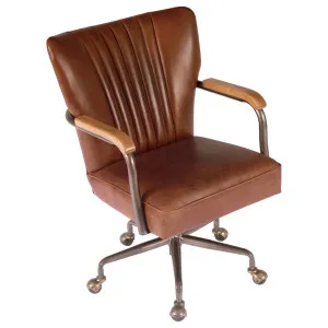 Leather Office Chair, Vintage Whiskey by null, a Dining Chairs for sale on Style Sourcebook