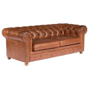 Sheffield 3 Seater Leather Sofa Bed, Vintage Whiskey by null, a Sofas for sale on Style Sourcebook