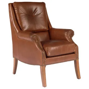 Button Leather Armchair, Vintage Whiskey by null, a Sofas for sale on Style Sourcebook