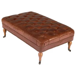 Georgia Leather Bench, Vintage Whiskey by null, a Ottomans for sale on Style Sourcebook