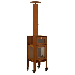 Ferro 50x100cm Corten Steel Wood Burner Pizza Oven, Rusty by null, a BBQs for sale on Style Sourcebook