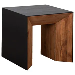Crestbank 62cm Reclaimed Pine Side Table, Black by null, a Side Table for sale on Style Sourcebook