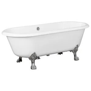 Bristol Acrylic Clawfoot Bath, White &amp; Chrome Feet by null, a Bathtubs for sale on Style Sourcebook