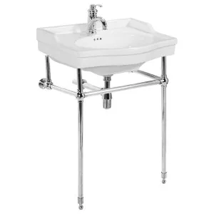 Bristol 62cm 1 Tap Hole Console Basin, White &amp; Stainless Steel by null, a Basins for sale on Style Sourcebook