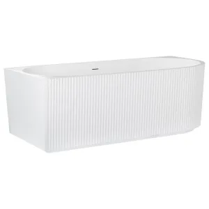 Bardia 170cm Right Corner Flutted Acrylic Bath Matte White by null, a Bathtubs for sale on Style Sourcebook