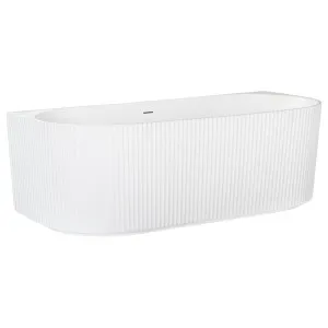 Elvina 170cm Back to Wall Fluted Acrylic Bath Matte White by null, a Bathtubs for sale on Style Sourcebook