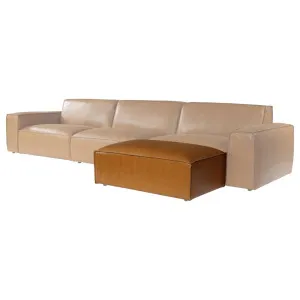 Nola Leather Ottoman, Como Tan by null, a Ottomans for sale on Style Sourcebook