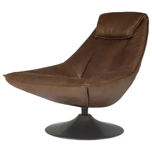 Shara Swivel Leather Chair, Saddle Brown by null, a Chairs for sale on Style Sourcebook