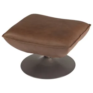Shara Leather Footstool, Saddle Brown by null, a Ottomans for sale on Style Sourcebook