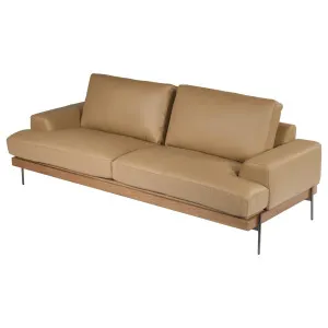 Belman 3 Seater Leather Sofa, Oatmeal by null, a Sofas for sale on Style Sourcebook