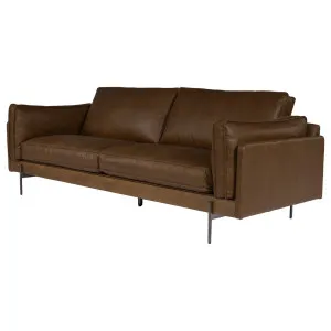 Downie 3 Seater Leather Sofa, Mocha Brown by null, a Sofas for sale on Style Sourcebook