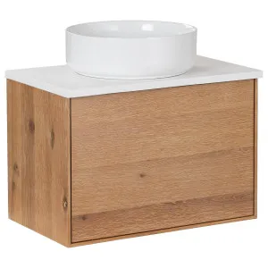 Alero 60 White Resin Top Wall Hung Vanity, Acacia Tan by null, a Vanities for sale on Style Sourcebook