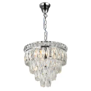 Emporia 3 Light 4 Tier Chandelier Chrome by null, a Chandeliers for sale on Style Sourcebook