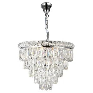Emporia 8 Light 5 Tier Chandelier Chrome by null, a Chandeliers for sale on Style Sourcebook