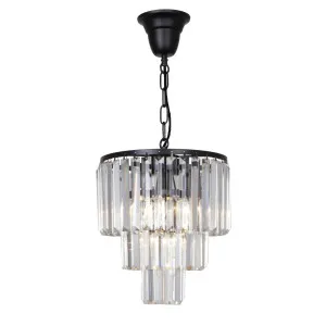 Celestial 4 Light 3 Tier Chandelier Matte Black by null, a Chandeliers for sale on Style Sourcebook