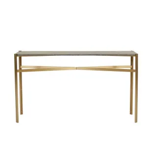 Atlas Twin Console - Matt Grey Marble - Brushed Gold by null, a Console Table for sale on Style Sourcebook