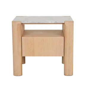 Willa Marble Bedside - Grey Marble - Satin Oak by null, a Bedside Tables for sale on Style Sourcebook