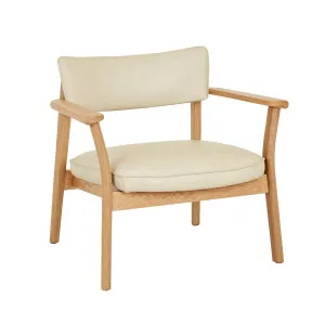 Sketch Poise Occasional Chair - Limestone Leather - Light Oak by null, a Chairs for sale on Style Sourcebook