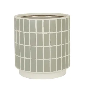 Hanson Alo Planter - Matte Stone Grey Tile by null, a Plant Holders for sale on Style Sourcebook