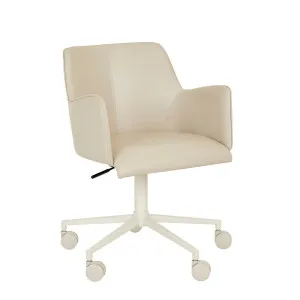 Lennox Office Chair - Sandstone PU - Bone Powdercoated Metal by null, a Chairs for sale on Style Sourcebook