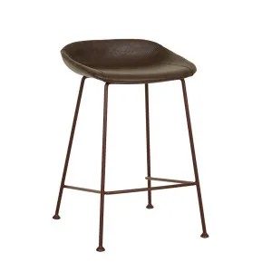 Turner Barstool - Vintage Matt Dark Brown PU - Matt Syrah by null, a Bar Stools for sale on Style Sourcebook