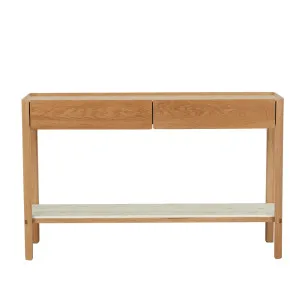 Sketch Nell Marble Console - Natural Travertine - Light Oak by null, a Console Table for sale on Style Sourcebook